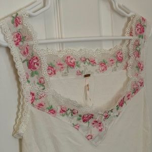 Free People boho rose detailed tank